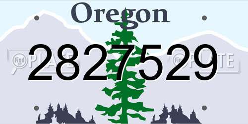 2827529 Oregon License Plate