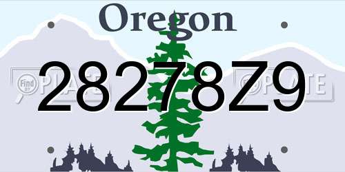 28278Z9 Oregon License Plate
