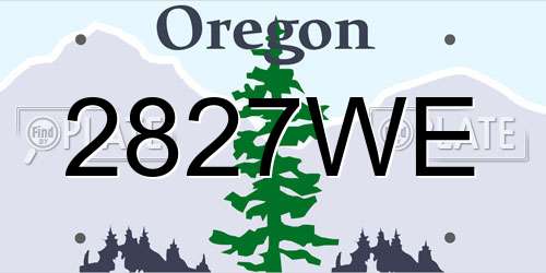 2827WE Oregon License Plate