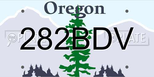 282BDV Oregon License Plate