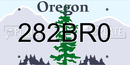 282BR0 Oregon License Plate