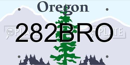 282BRO Oregon License Plate