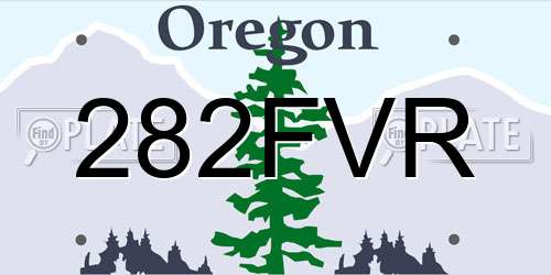 282FVR Oregon License Plate