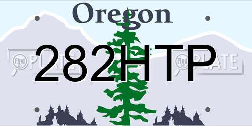 282HTP Oregon License Plate