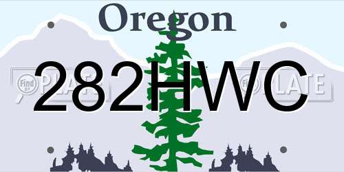 282HWC Oregon License Plate