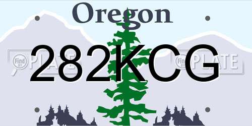 282KCG Oregon License Plate