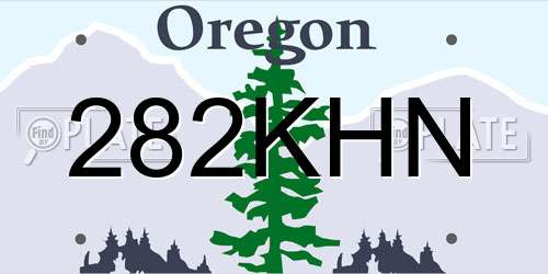 282KHN Oregon License Plate