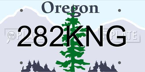 282KNG Oregon License Plate