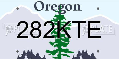 282KTE Oregon License Plate