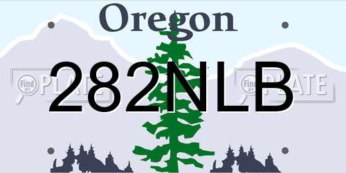 282NLB Oregon License Plate