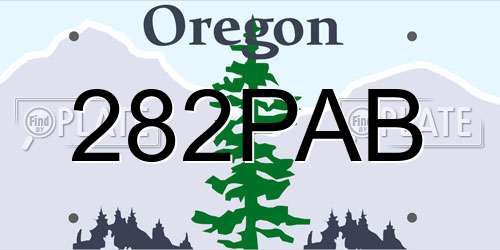 282PAB Oregon License Plate