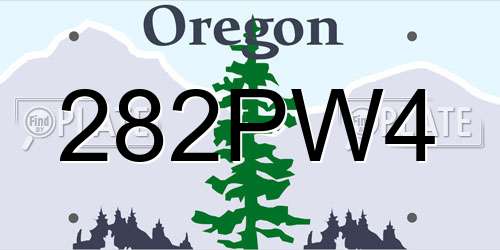 282PW4 Oregon License Plate