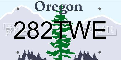 282TWE Oregon License Plate