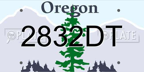 2832DT Oregon License Plate