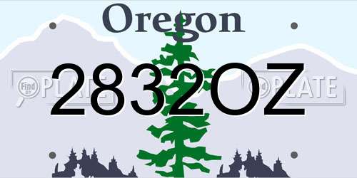 2832OZ Oregon License Plate