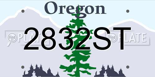 2832ST Oregon License Plate