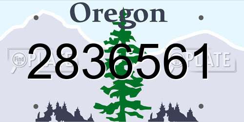2836561 Oregon License Plate