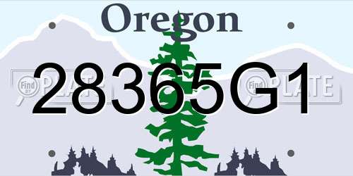 28365G1 Oregon License Plate
