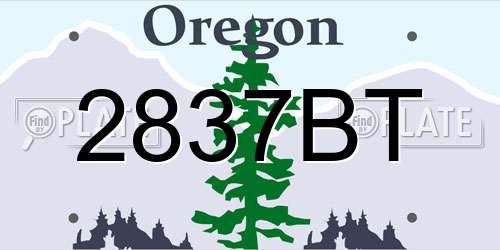2837BT Oregon License Plate