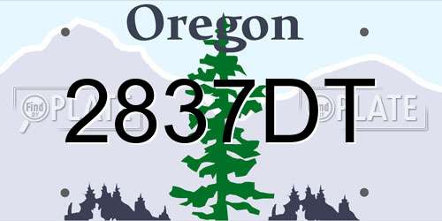 2837DT Oregon License Plate