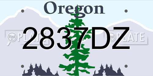 2837DZ Oregon License Plate