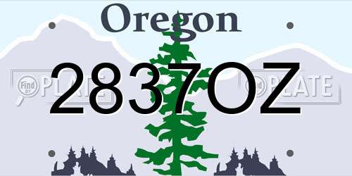 2837OZ Oregon License Plate