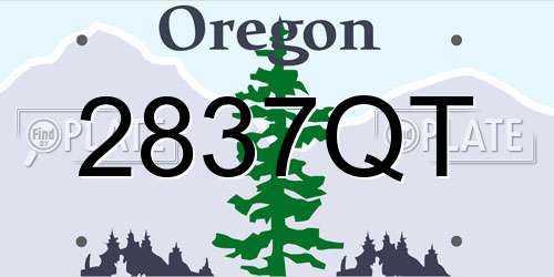 2837QT Oregon License Plate