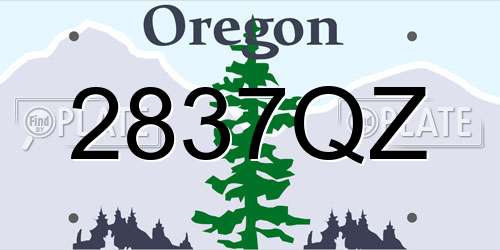 2837QZ Oregon License Plate