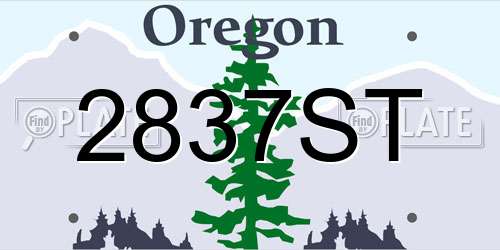 2837ST Oregon License Plate