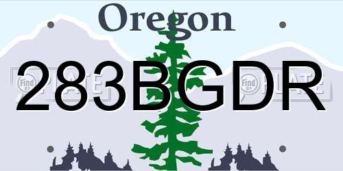 283BGDR Oregon License Plate