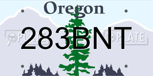 283BNT Oregon License Plate