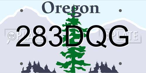 283DQG Oregon License Plate