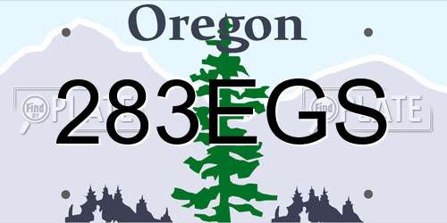 283EGS Oregon License Plate