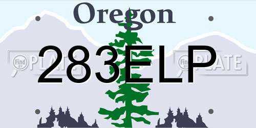 283ELP Oregon License Plate
