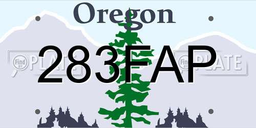 283FAP Oregon License Plate