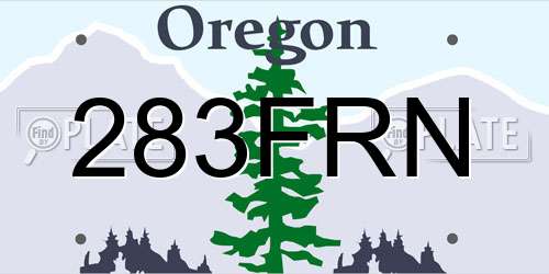 283FRN Oregon License Plate
