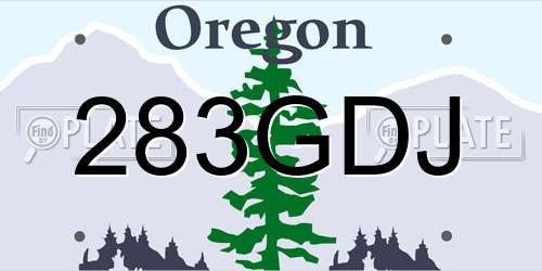 283GDJ Oregon License Plate