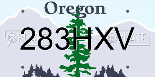 283HXV Oregon License Plate