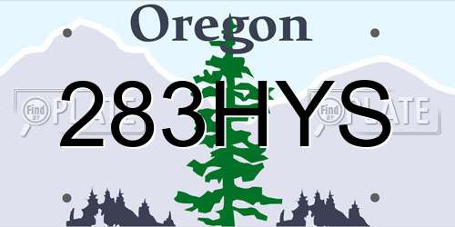 283HYS Oregon License Plate