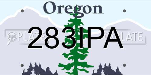283IPA Oregon License Plate