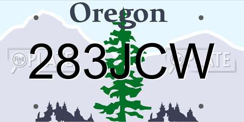 283JCW Oregon License Plate