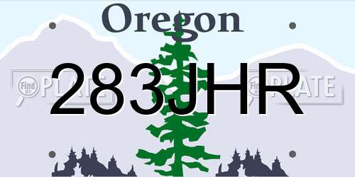 283JHR Oregon License Plate