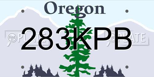 283KPB Oregon License Plate