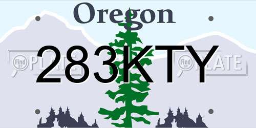 283KTY Oregon License Plate