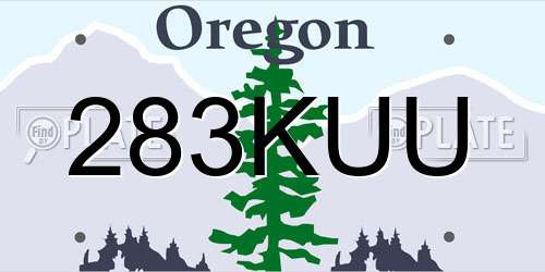 283KUU Oregon License Plate