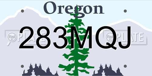 283MQJ Oregon License Plate