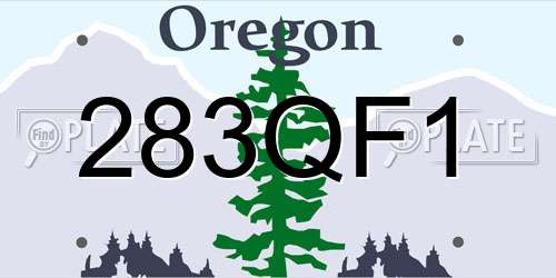 283QF1 Oregon License Plate
