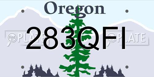 283QFI Oregon License Plate