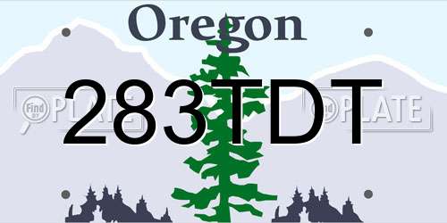 283TDT Oregon License Plate