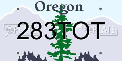 283TOT Oregon License Plate